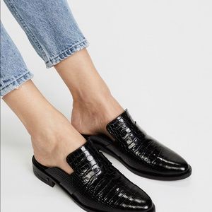 Freda Salvador Keen croc embossed mules